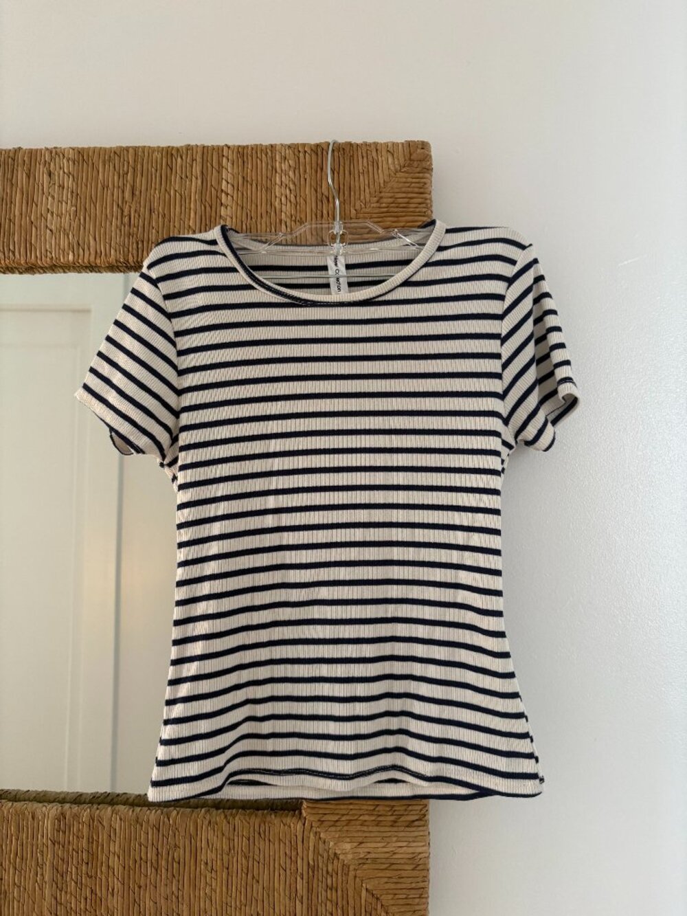 Navy & White Striped Tee - Size S